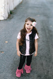 Trisha- Pink and Ivory on a pink, ivory and tan braided headband