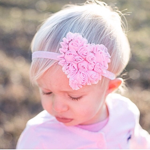 Stella- Pink Shabby Chic Heart Headband