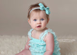 Bonnie- Aqua Bow Headband or Clip (other colors available)