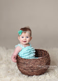 Brynn- Burlap Aqua headband or clip
