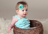 Brynn- Burlap Aqua headband or clip