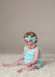Bonnie- Aqua Bow Headband or Clip (other colors available)