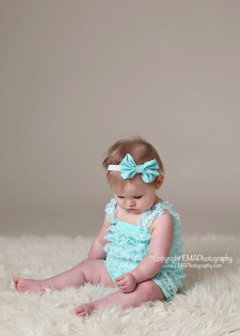 Bonnie- Aqua Bow Headband or Clip (other colors available)