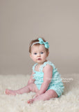 Bonnie- Aqua Bow Headband or Clip (other colors available)