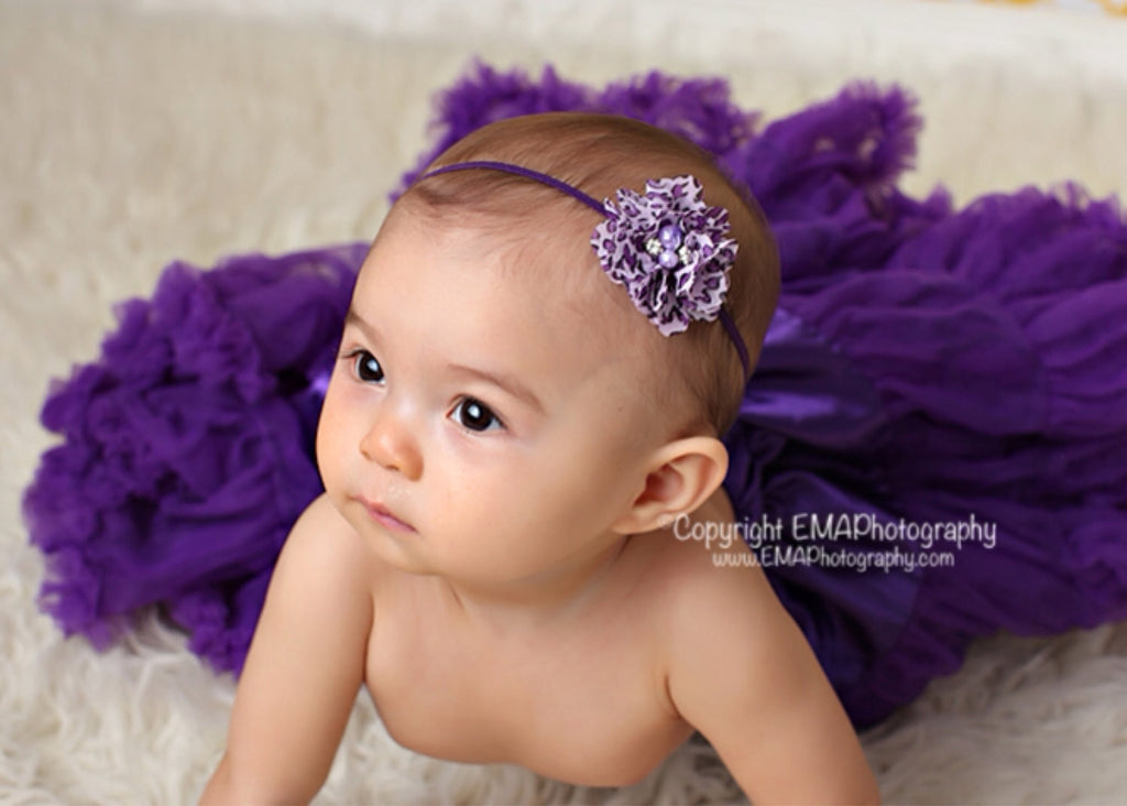 Cammie- Purple Leopard Headband or Clip