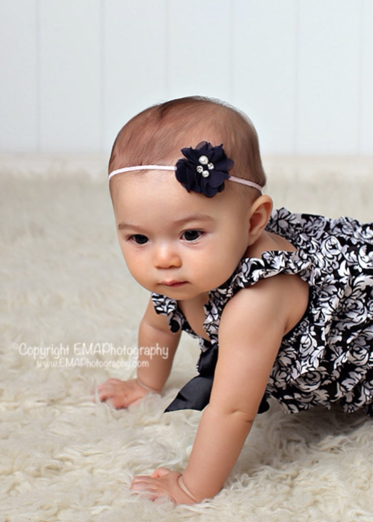 Cammie- Navy Headband or Clip