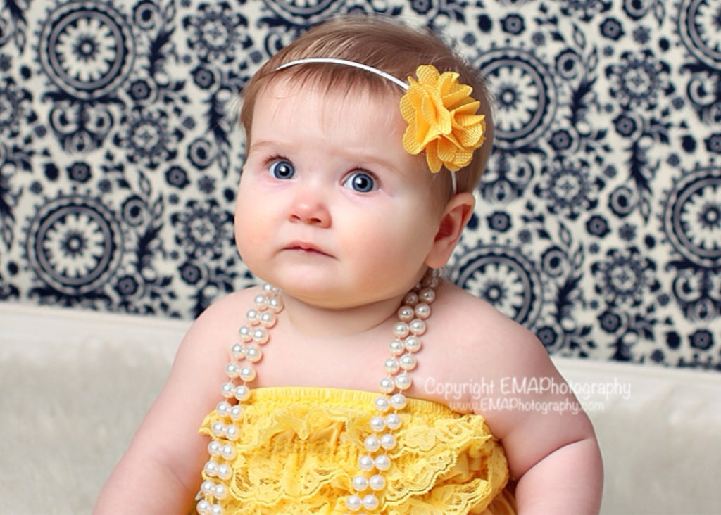 Brynn- Yellow burlap Headband