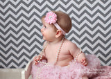 Luciana- Pink Headband with white flower stone