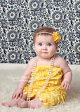 Brynn- Yellow burlap Headband