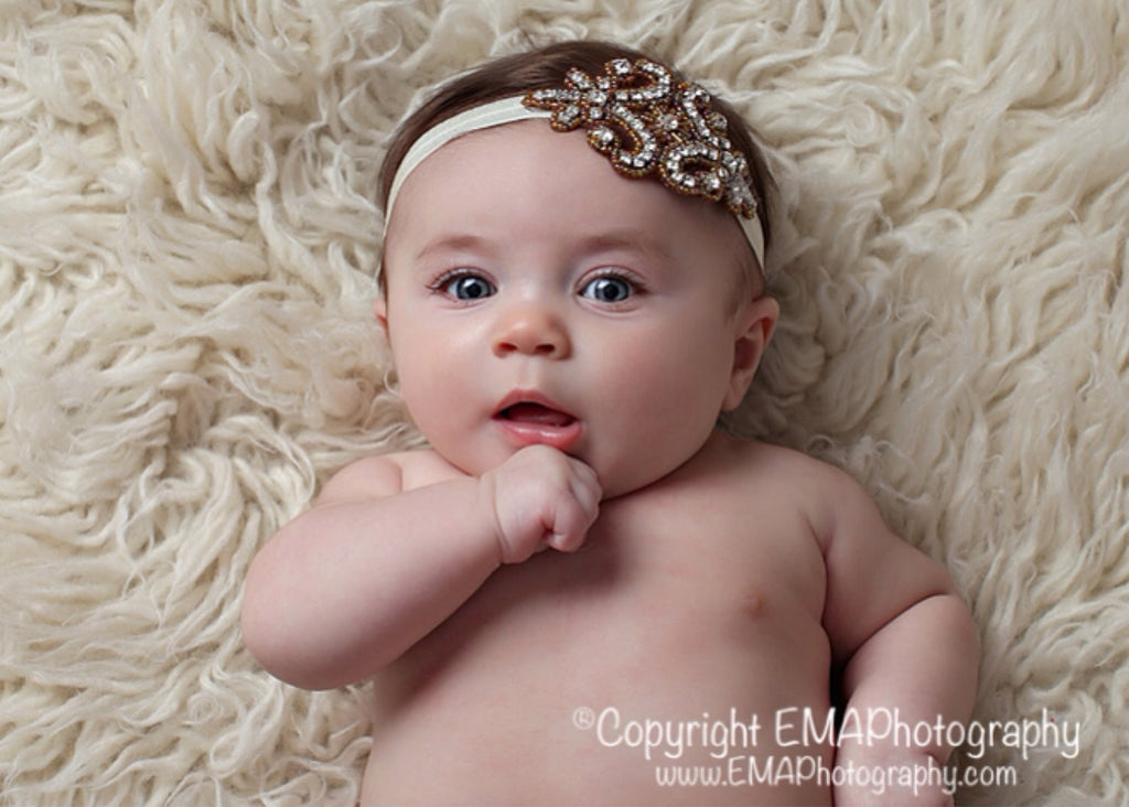 Macey- Brown Rhinestone Headband