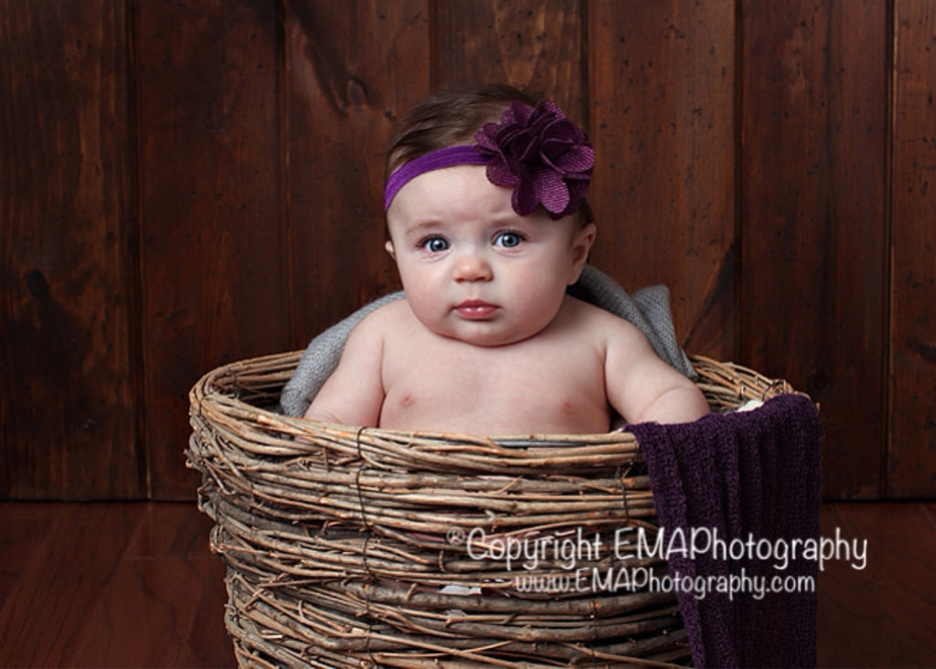 Brynn (big) Purple burlap Headband