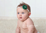 Cammie- Dark Green headband or clip