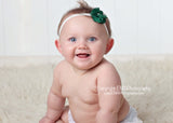 Cammie- Dark Green headband or clip