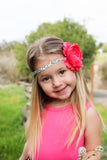 Samantha- Red Flower on silver sequin headband