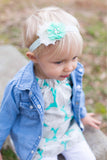 Camilla- White and Mint Headband