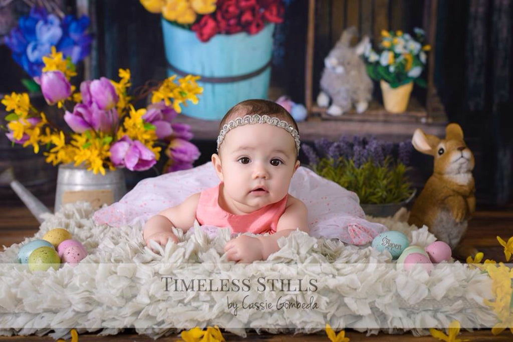Justine- Silver sequin headband