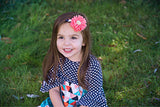 Luciana- Coral Flower on Braided Headband