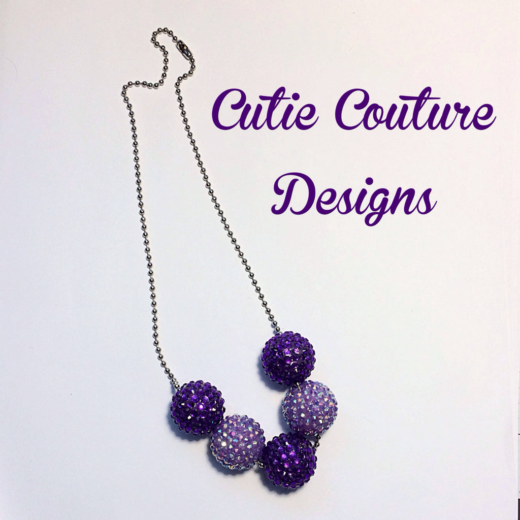 Mia Bubblegum Necklace- Purple and Lavender