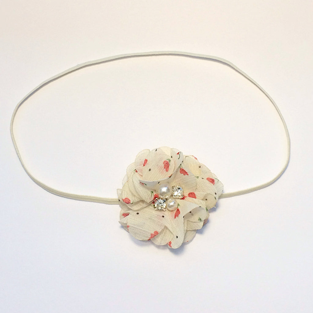 Cammie- Ivory Floral headband or clip