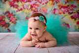 Grace- Pink and Mint Floral Headband