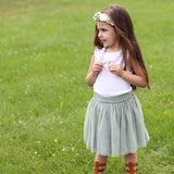 Victoria Floral Crown Headband- Sage and Cream