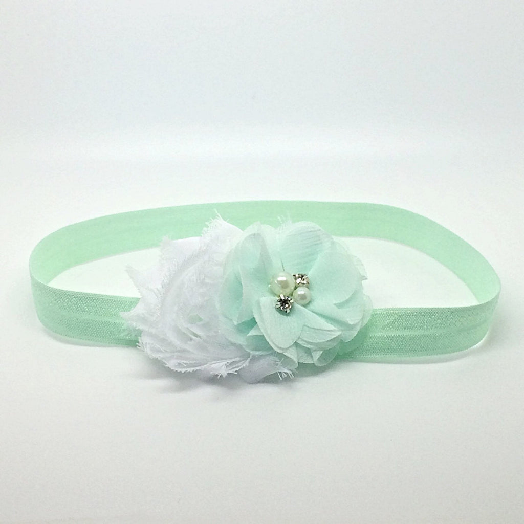 Camilla- White and Mint Headband