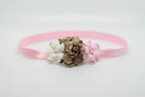 Grace- Brown, pink and Ivory headband