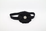 Sydney- Black Headband with Pearls