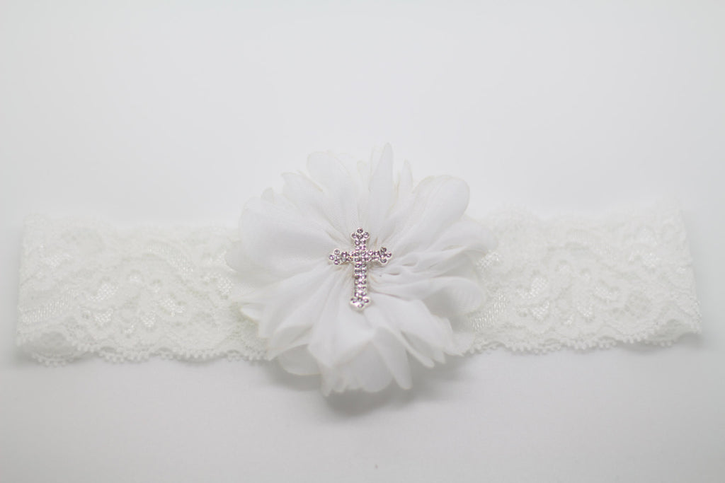 Luciana- White Baptism/Communion Headband