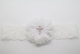 Luciana- White Baptism/Communion Headband