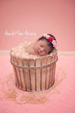 Valentina-  Hot Pink, ivory, and Pink Headband on Silver Braid
