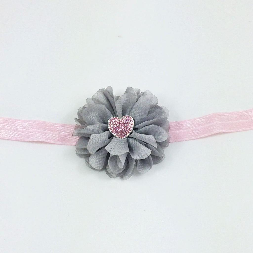 Luciana- Gray and Pink Headband