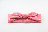 Karen- Coral and Gold Knotted Headband