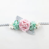 Valentina- Mint, Pink, White and Silver Headband
