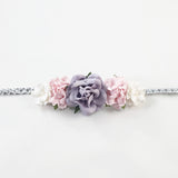Valentina- Gray,Pink, and White Headband