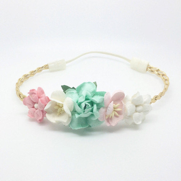 Valentina-Pink, Mint, and Ivory Headband