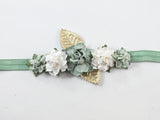 Mommy and Me- Sage and Cream Flower Headband