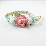 Valentina-Coral, Cream and Mint Headband