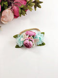 Francesca - pink and mint flower Headband