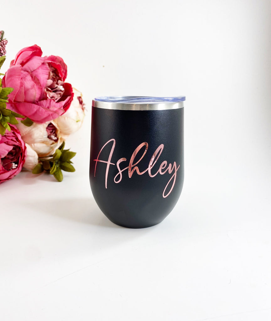 Personalized name wine tumblers