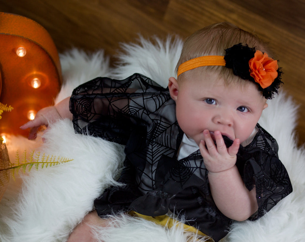 Brianna- Orange and Black Headband