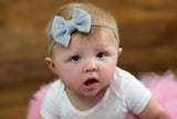 Leather Chloe Bow- Gray