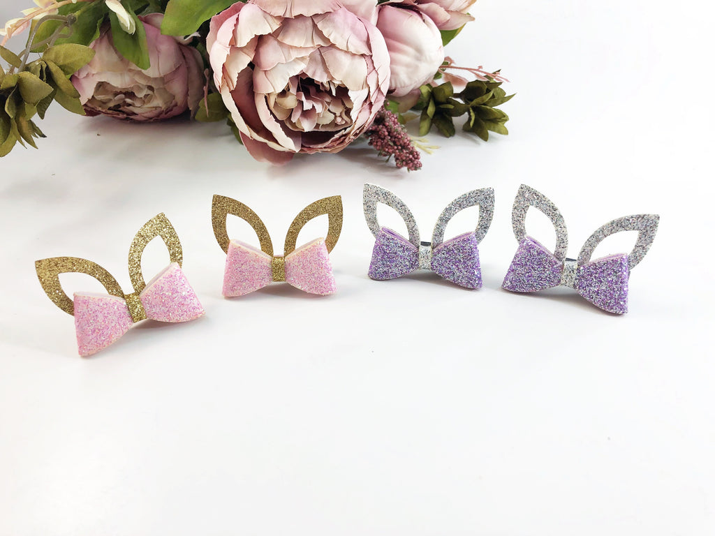 Glitter Clips- Bunny Ears