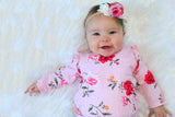 Francesca - Pink, Red and Cream flower Headband