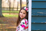 Francesca - Pink, Red and Cream flower Headband