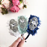 Ariana- Rhinestone Shabby Hard Headband