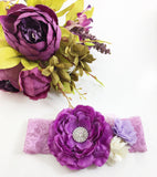 Rosanna- Purple, Lavender, Cream and Pink Headband