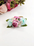 Francesca - pink and mint flower Headband