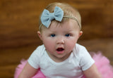 Leather Chloe Bow- Gray
