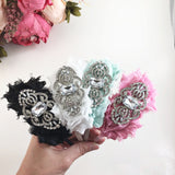 Ariana- Rhinestone Shabby Hard Headband